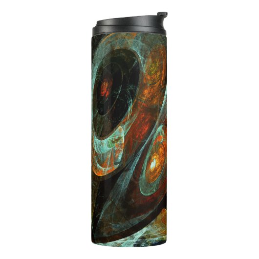 Abstracte kunst met tijdsverdeling thermosbeker (Gedraaid links)