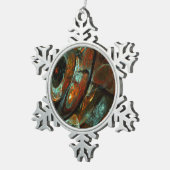 Abstracte kunst met tijdsverdeling tin sneeuwvlok ornament (Rechts)