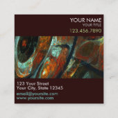 Abstracte kunst met tijdsverdeling vierkante visitekaartje (Achterkant)