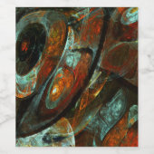 Abstracte kunst met tijdsverdeling wijn etiket (Enkel label)