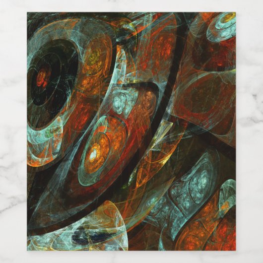 Abstracte kunst met tijdsverdeling wijn etiket (Enkel label)