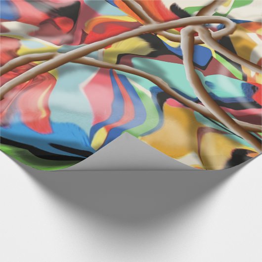 abstracte kunst met touw cadeaupapier (Hoek)