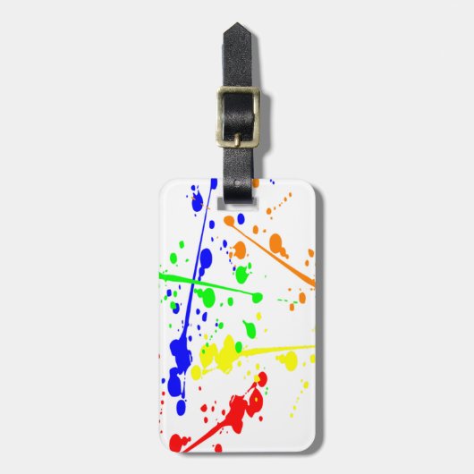 Abstracte kunst met verf kleurbaar bagagelabel (Voorkant verticaal)