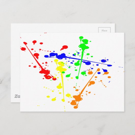 Abstracte kunst met verf kleurbaar briefkaart (Voorkant / Achterkant)