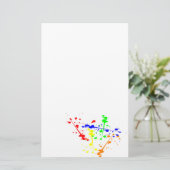 Abstracte kunst met verf kleurbaar briefpapier (Staand voorkant)