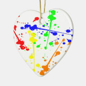 Abstracte kunst met verf kleurbaar keramisch ornament (Links)