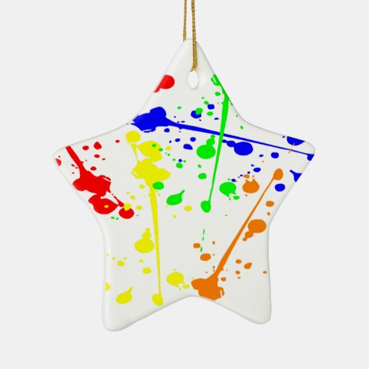 Abstracte kunst met verf kleurbaar keramisch ornament (Rechts)