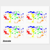 Abstracte kunst met verf kleurbaar rechthoekige sticker (Vel)