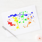 Abstracte kunst met verf kleurbaar rechthoekige sticker (Envelop)