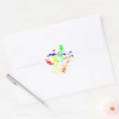 Abstracte kunst met verf kleurbaar ronde sticker (Envelop)