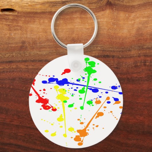 Abstracte kunst met verf kleurbaar sleutelhanger (Voorkant)