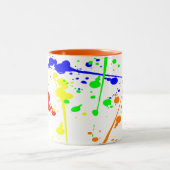 Abstracte kunst met verf kleurbaar tweekleurige koffiemok (Center)