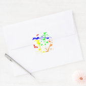 Abstracte kunst met verf kleurbaar vierkante sticker (Envelop)