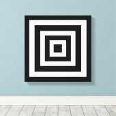 Abstracte kunst met vierkanten in zwart en wit canvas afdruk (Insitu (Houten vloer))