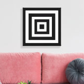 Abstracte kunst met vierkanten in zwart en wit canvas afdruk (Insitu (Woonkamer))