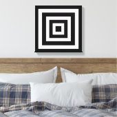 Abstracte kunst met vierkanten in zwart en wit canvas afdruk (Insitu (Slaapkamer))