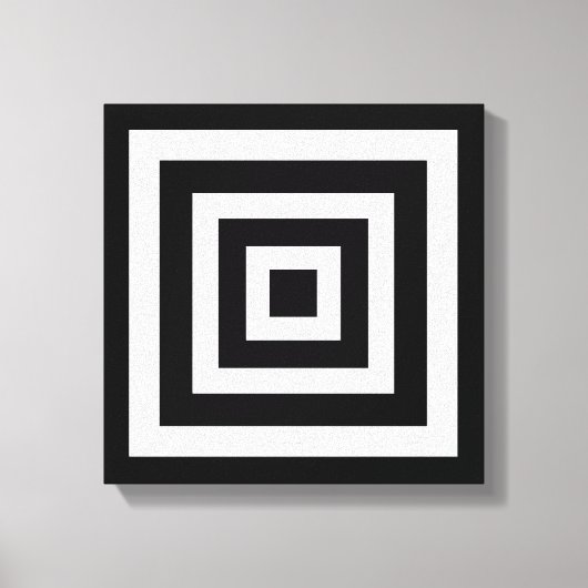 Abstracte kunst met vierkanten in zwart en wit canvas afdruk (Voorkant)