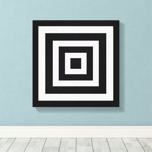 Abstracte kunst met vierkantjes in zwart-wit canvas afdruk (Insitu (Houten vloer))
