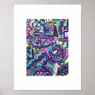 Abstracte kunst met vrije wil poster