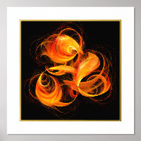 Abstracte kunst met vuurbal