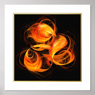 Abstracte kunst met vuurbal folie afdrukken