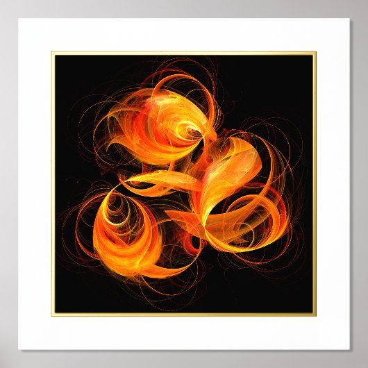 Abstracte kunst met vuurbal folie afdrukken (Voorkant)