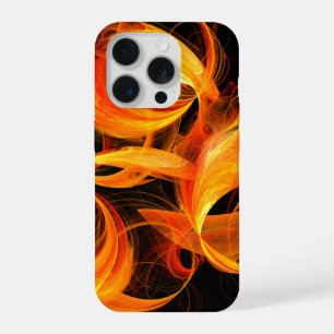 Abstracte kunst met vuurbal iPhone 15 pro case