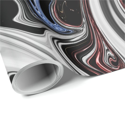 Abstracte kunst met witte en blauwe vlammen | Best Cadeaupapier (Rol Hoek)