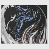 Abstracte kunst met witte en blauwe vlammen | Best Cadeaupapier (Vlak)