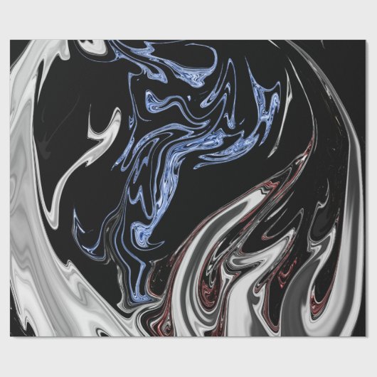 Abstracte kunst met witte en blauwe vlammen | Best Cadeaupapier (Vlak)