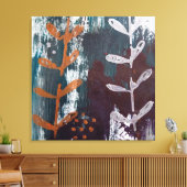 Abstracte kunst met zilveren, kopertinten over Bla Canvas Afdruk (Insitu (Woonkamer))