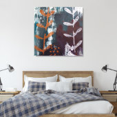 Abstracte kunst met zilveren, kopertinten over Bla Canvas Afdruk (Insitu (Slaapkamer))