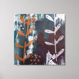 Abstracte kunst met zilveren, kopertinten over Bla Canvas Afdruk