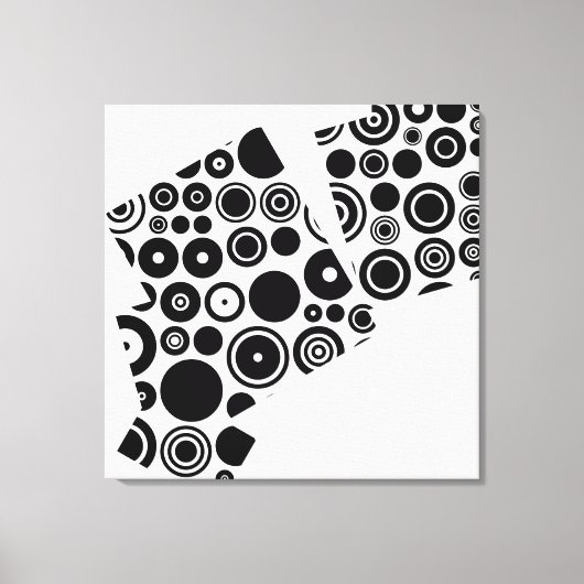 Abstracte kunst met zwart-wit Retro Patroon Canvas Afdruk (Voorkant)