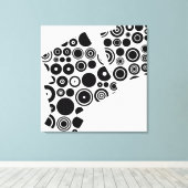 Abstracte kunst met zwart-wit Retro Patroon Canvas Afdruk (Insitu (Houten vloer))