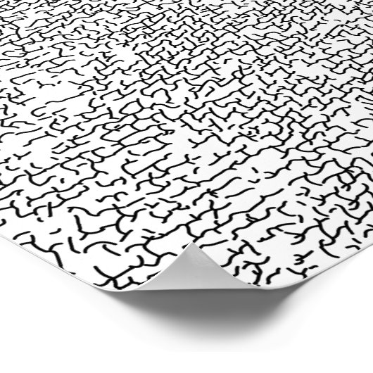 Abstracte kunst met zwarte en witte verwarring poster (Hoek)