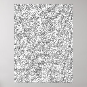 Abstracte kunst met zwarte en witte verwarring poster