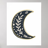 Abstracte kunst met zwarte haarstaartbloem poster (Voorkant)