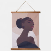 Abstracte kunst met zwarte wervel hangend wandkleed (Voorkant)