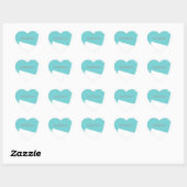 Abstracte Kunst Minimalisme Blauw Wit Hart Sticker (Vel)