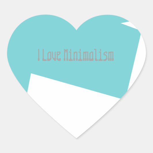 Abstracte Kunst Minimalisme Blauw Wit Hart Sticker (Voorkant)