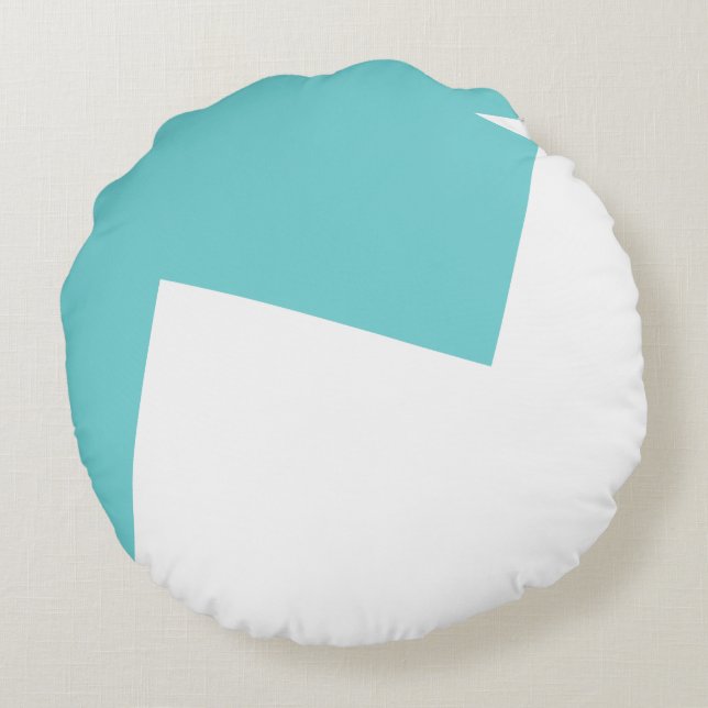 Abstracte Kunst Minimalisme Blauw Wit Rond Kussen (Achterkant)