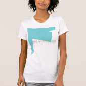 Abstracte Kunst Minimalisme Blauw Wit T-shirt (Voorkant)