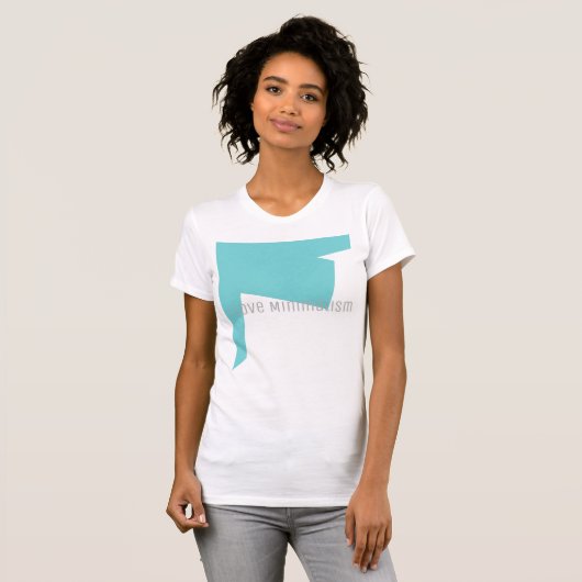Abstracte Kunst Minimalisme Blauw Wit T-shirt (Voorkant volledig)