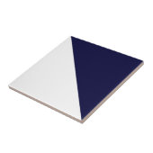 Abstracte kunst minimalisme donkerblauw wit tegeltje (Zijkant)