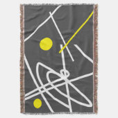 Abstracte Kunst Minimalisme Gele Stip Grijs Dekbed Deken (Voorkant Verticaal)