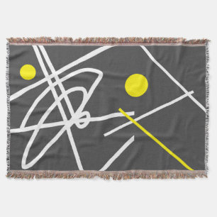 Abstracte Kunst Minimalisme Gele Stip Grijs Dekbed Deken