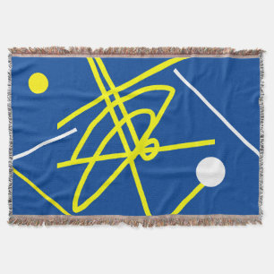 Abstracte Kunst Minimalisme Grijs Geel Stip Dekbed Deken
