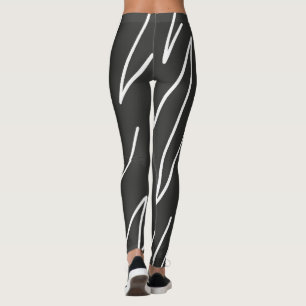 Abstracte Kunst Minimalisme Grijs Witte Lijnen Leggings