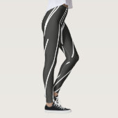 Abstracte Kunst Minimalisme Grijs Witte Lijnen Leggings (Rechts)